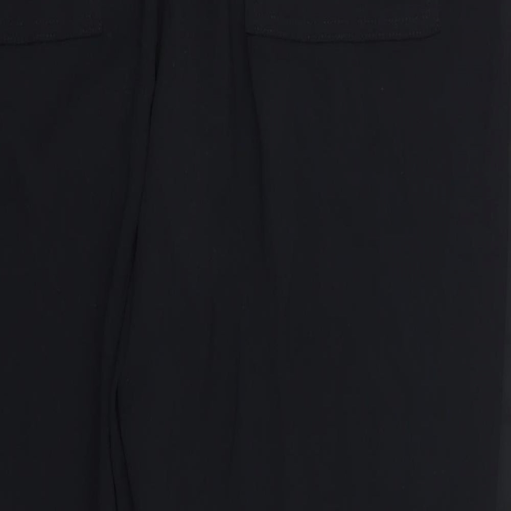 Marks and Spencer Womens Black  Polyester Trousers  Size 20 L27 in Regular Drawstring
