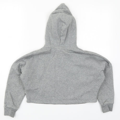 PUMA Girls Grey  Cotton Pullover Hoodie Size 9-10 Years  Pullover