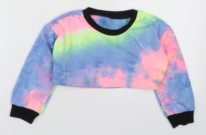 SheIn Girls Multicoloured  Polyester Pullover Sweatshirt Size 4 Years  Pullover - Abstract
