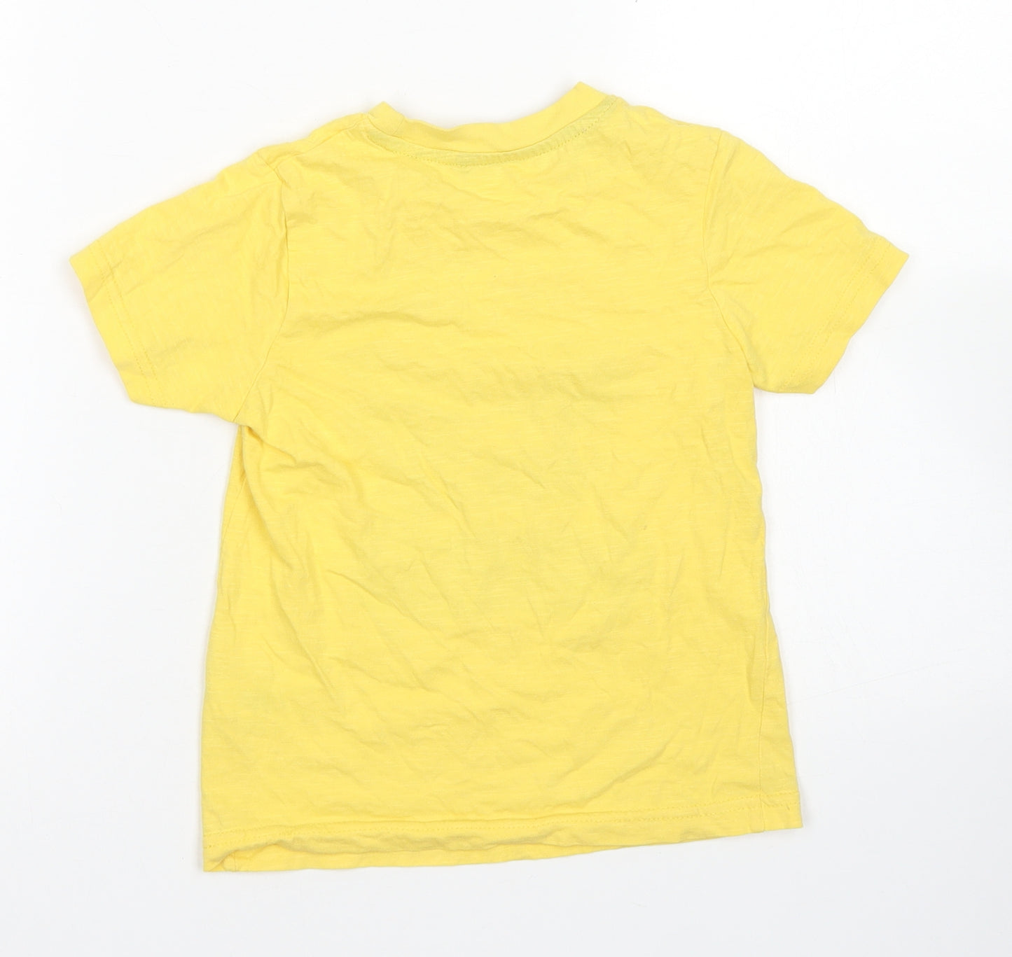 George Boys Yellow  Cotton Basic T-Shirt Size 4-5 Years Crew Neck