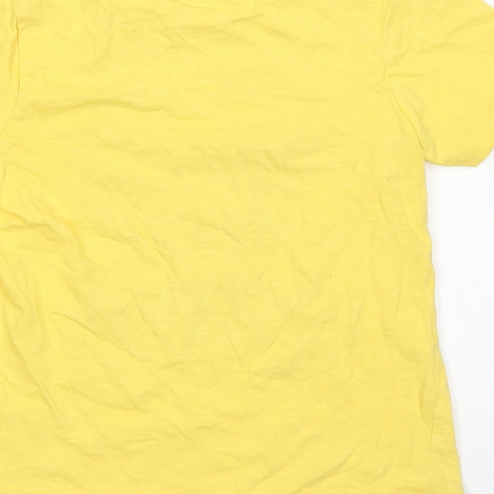 George Boys Yellow  Cotton Basic T-Shirt Size 4-5 Years Crew Neck