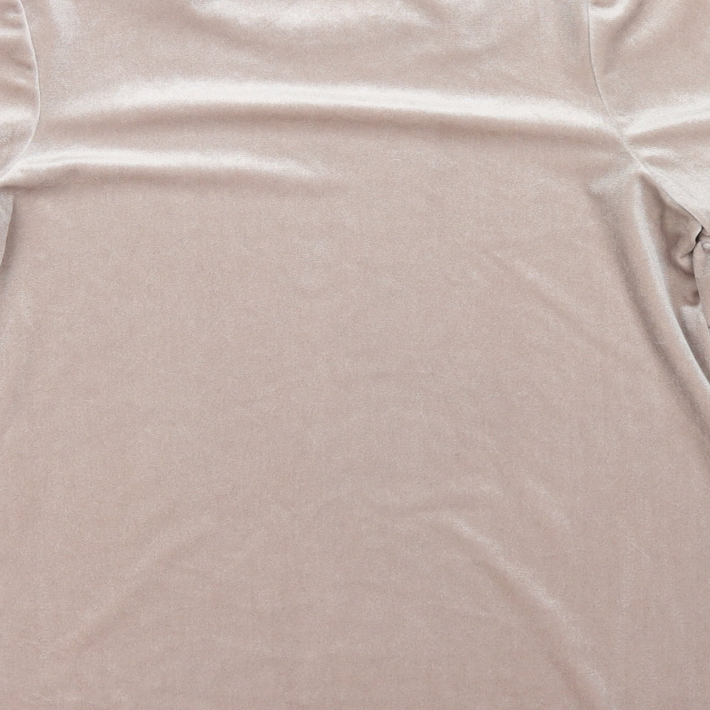 TU Womens Pink  Polyester Basic Blouse Size 8 Crew Neck