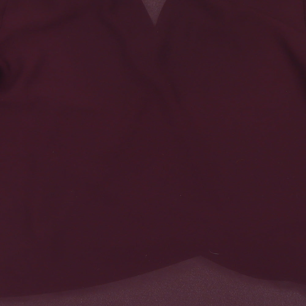New Look Womens Purple  Polyester Basic Blouse Size 10 V-Neck
