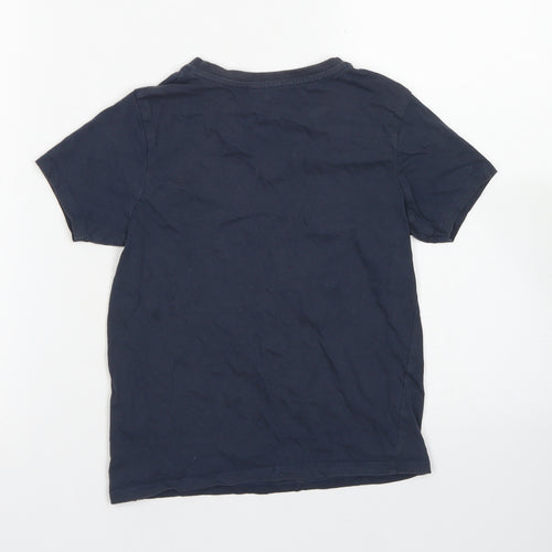 Primark Boys Blue  Cotton Basic T-Shirt Size 7-8 Years Crew Neck