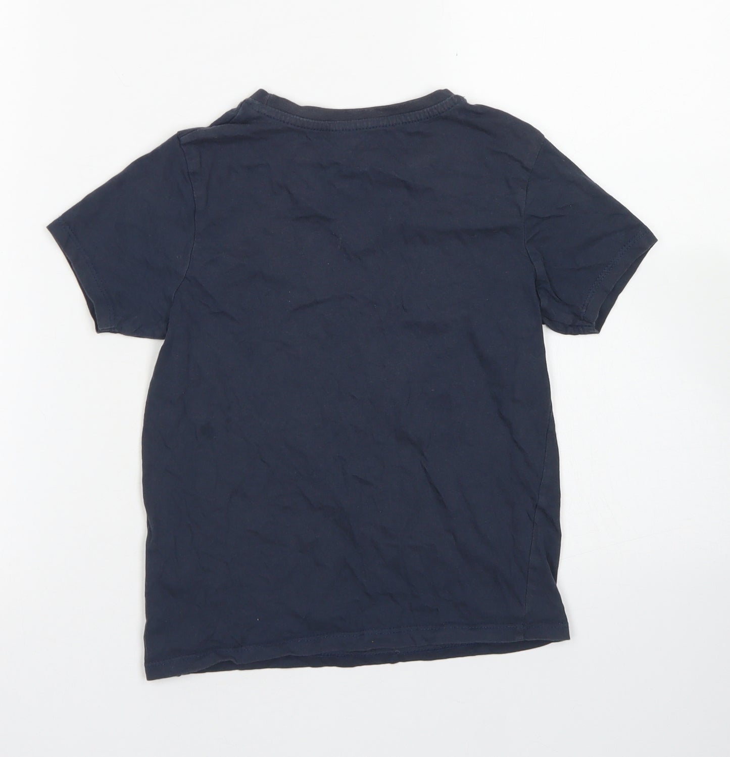 Primark Boys Blue  Cotton Basic T-Shirt Size 7-8 Years Crew Neck