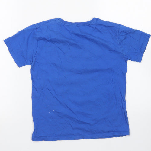 Worldwide Boys Blue  Cotton Basic T-Shirt Size 8-9 Years Crew Neck