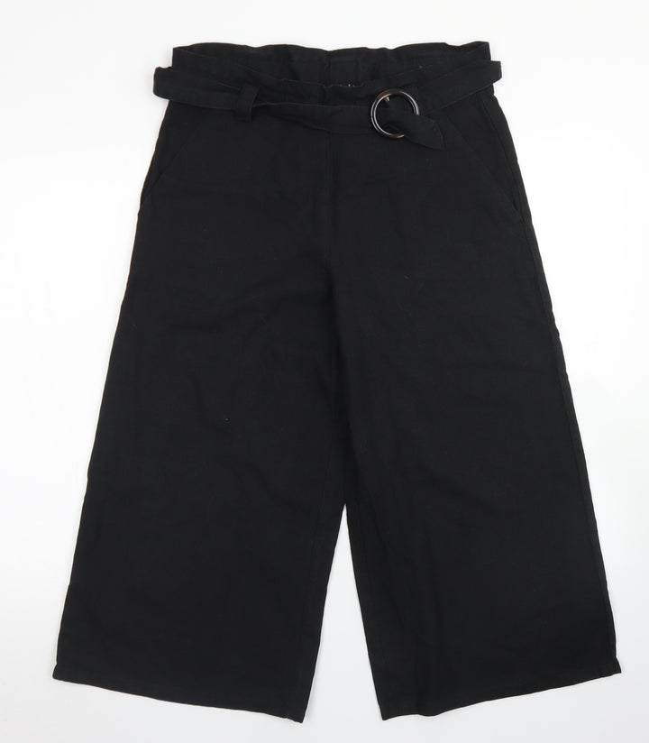 Cotton On Womens Black Cotton Culotte Shorts Size 6 L20 in Regular