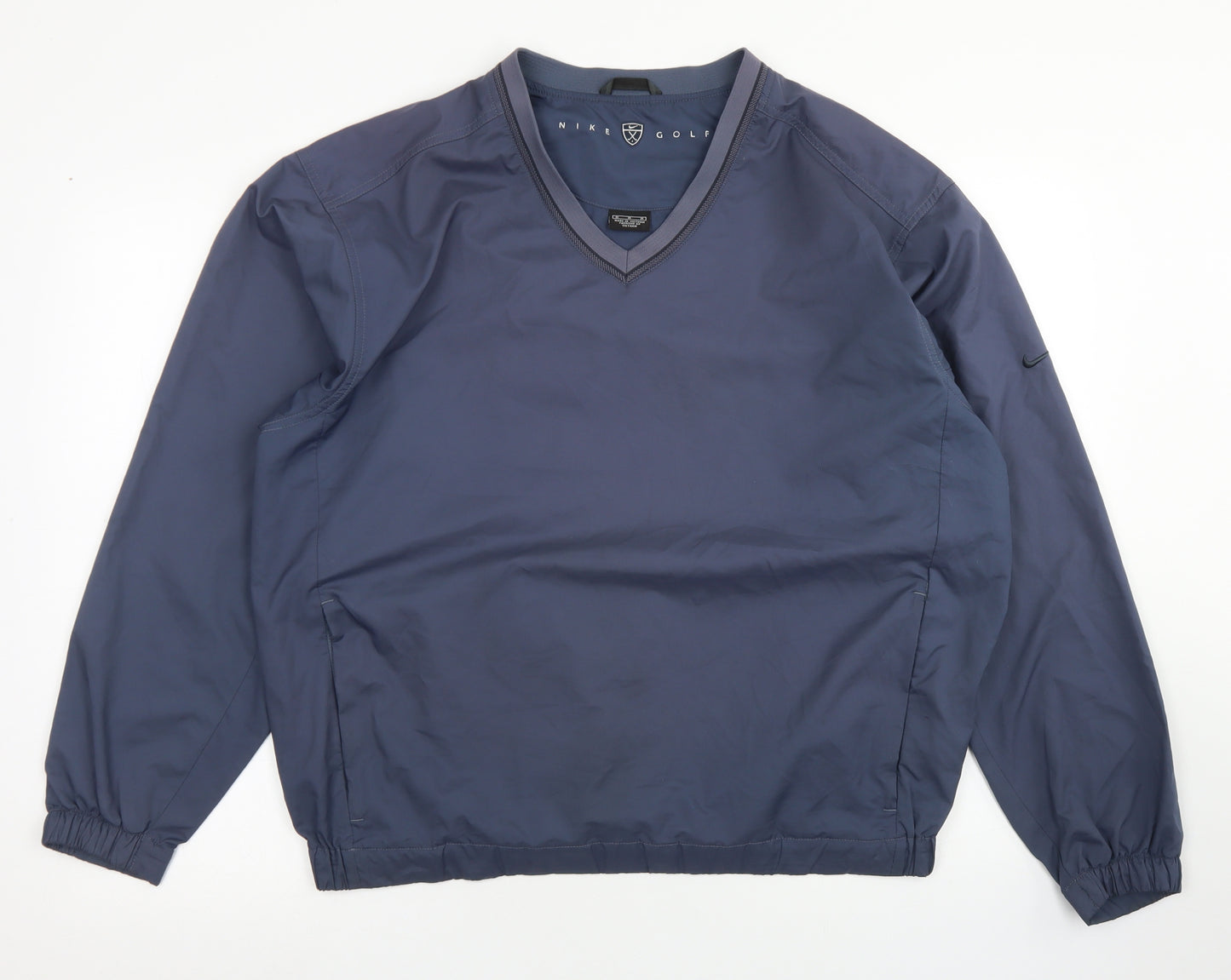 Nike Mens Blue  Polyester Pullover Casual Size M V-Neck