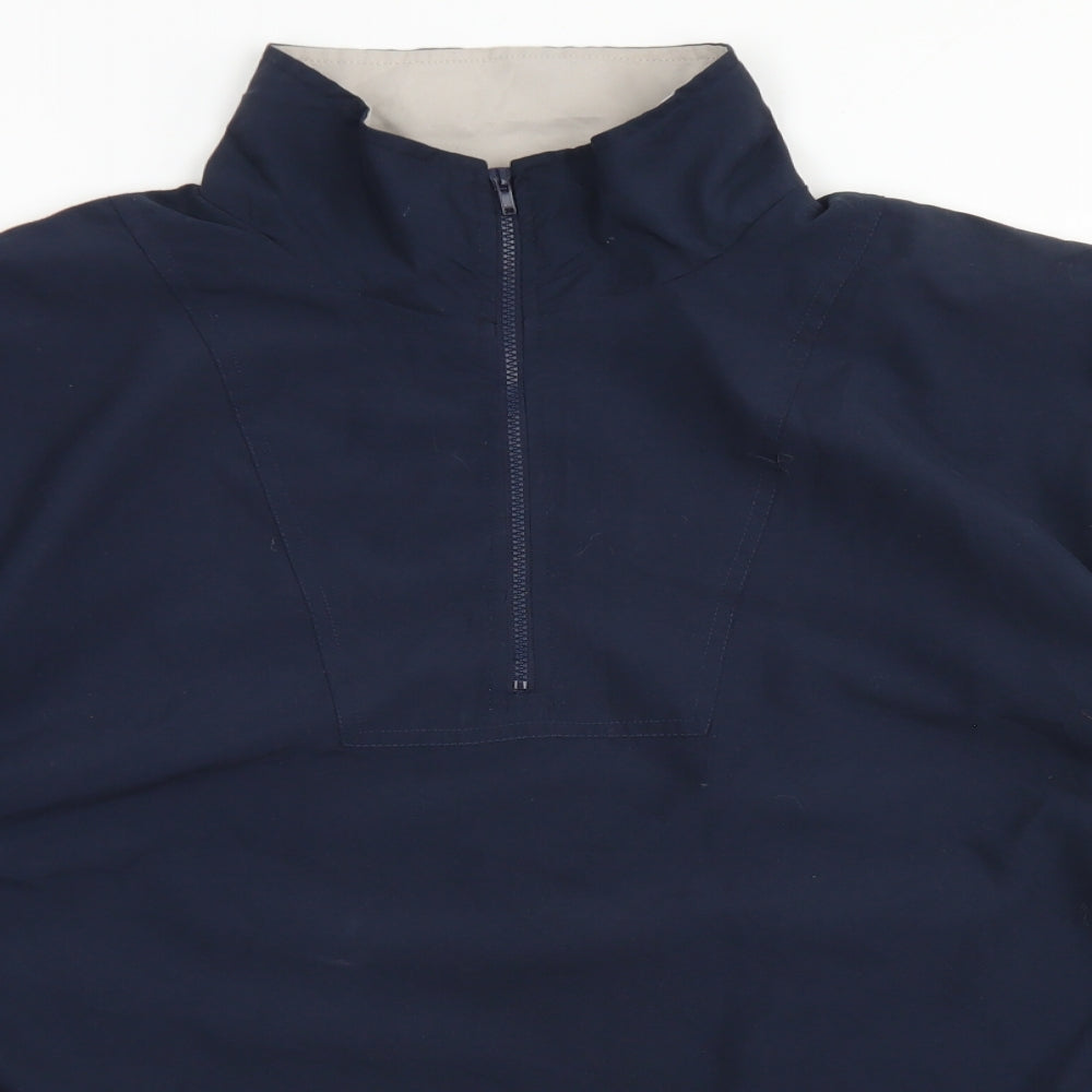 Driza-Bone Mens Blue   Windbreaker Jacket Size L  Zip - Short Sleeve