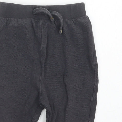 TU Girls Grey  Cotton Jogger Trousers Size 9-12 Months  Drawstring