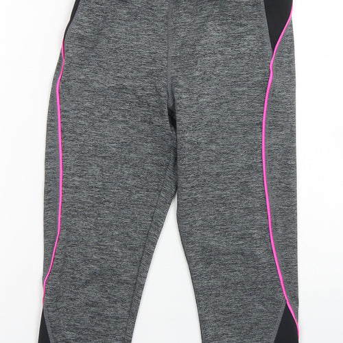 Peacocks Womens Grey  Polyester Compression Shorts Size 8 L17 in Regular