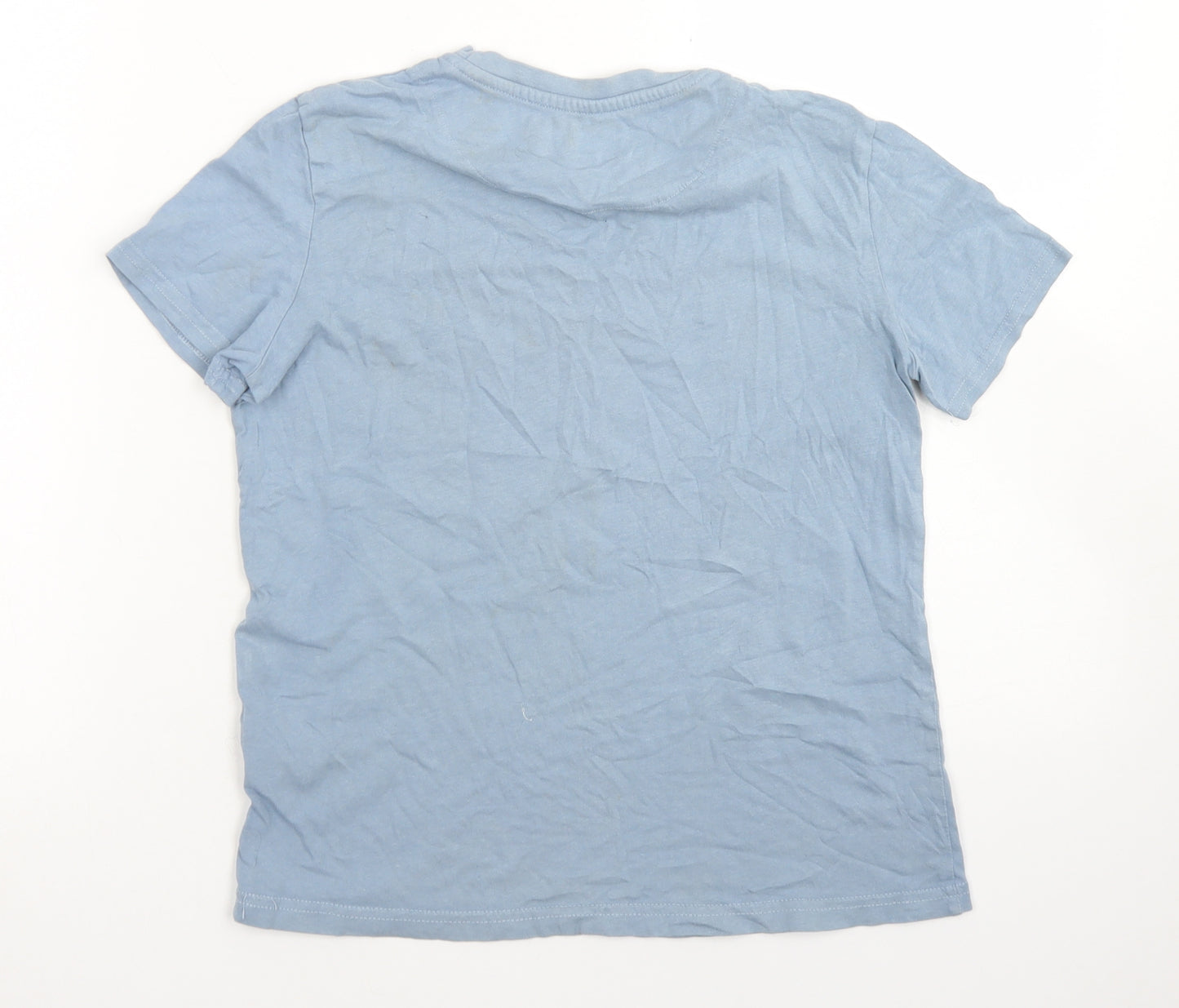Farah Jeans Boys Blue  Cotton Basic T-Shirt Size 10-11 Years Crew Neck