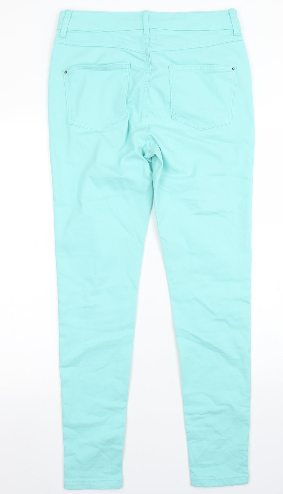 M&S Womens Blue  Cotton Jegging Jeans Size 12 L28 in Regular Button