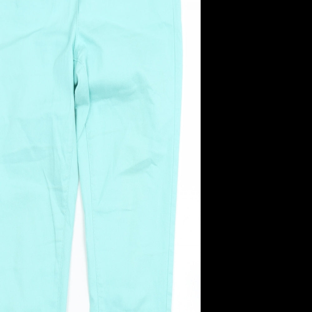 M&S Womens Blue  Cotton Jegging Jeans Size 12 L28 in Regular Button