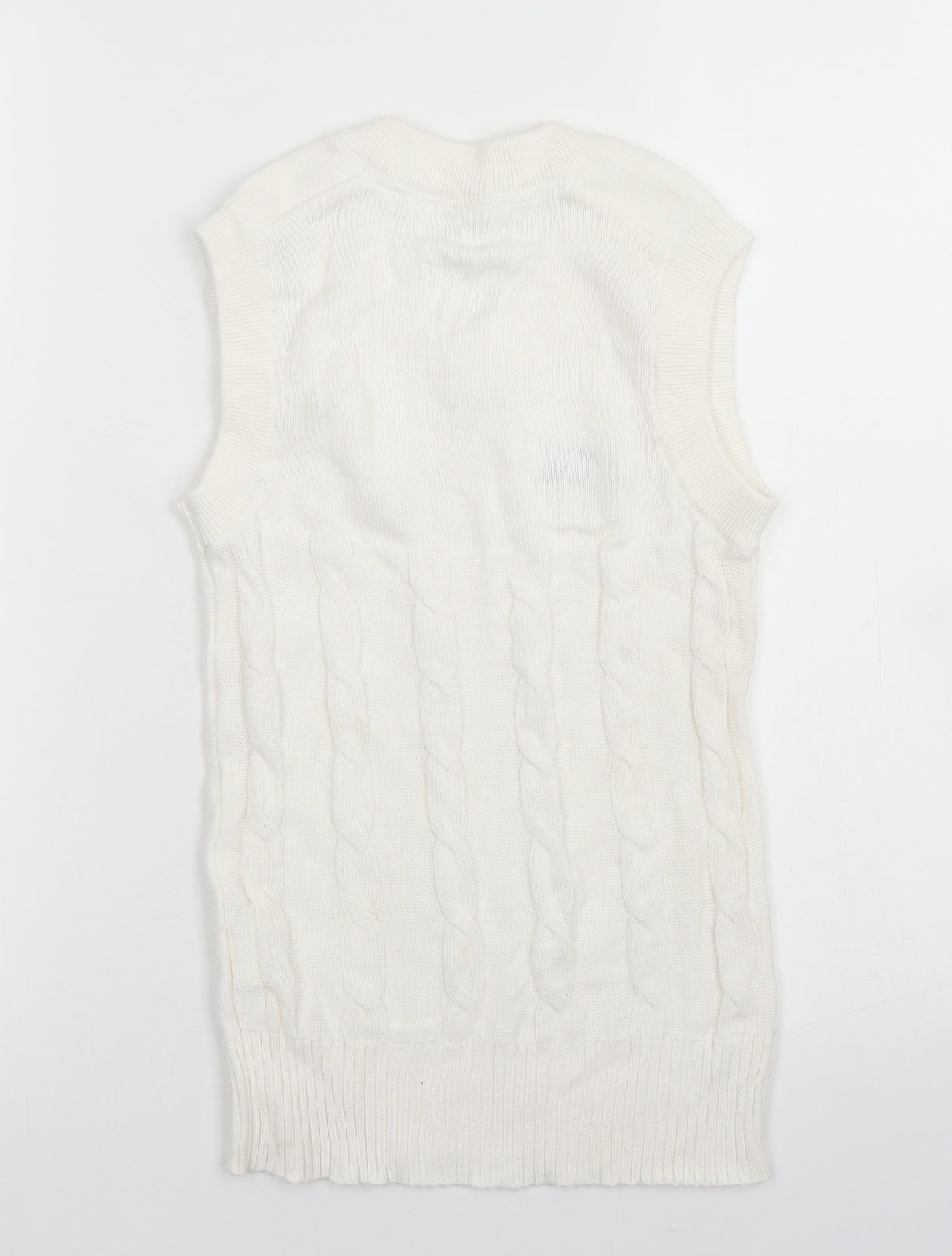 Slazenger Girls White V-Neck  Cotton Vest Jumper Size 11-12 Years