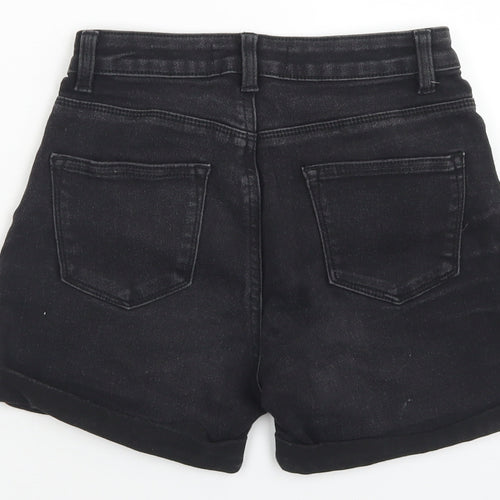 Denim Co Womens Black  Cotton Hot Pants Shorts Size 6 L4 in Regular Button