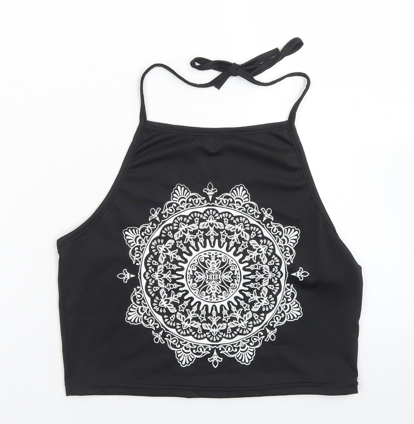 An Ding ushi Womens Black  Cotton Cropped Tank Size S Halter