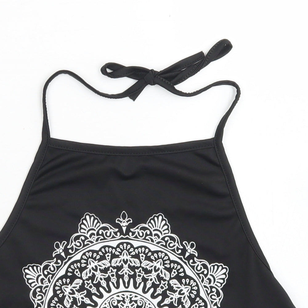 An Ding ushi Womens Black  Cotton Cropped Tank Size S Halter