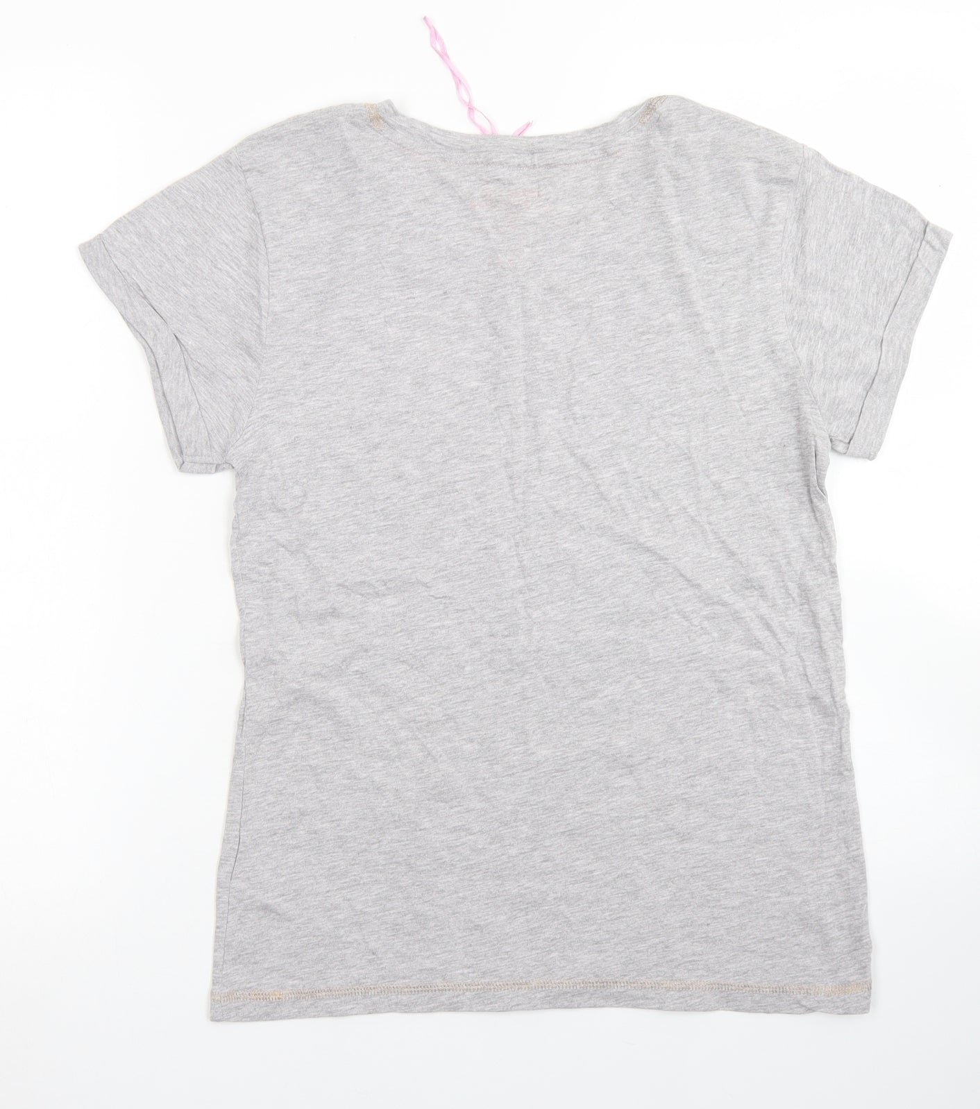 Primark Womens Grey  Cotton Basic T-Shirt Size XS Crew Neck - Love Island