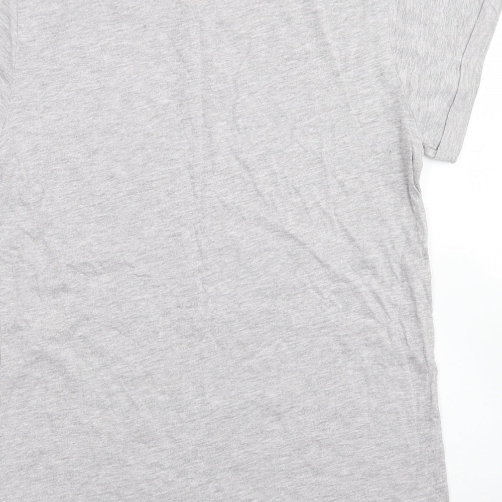 Primark Womens Grey  Cotton Basic T-Shirt Size XS Crew Neck - Love Island