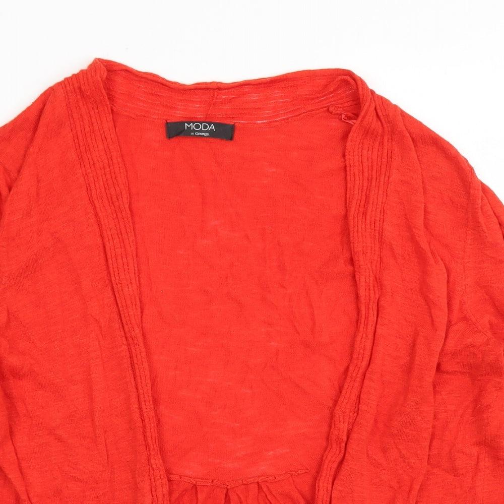 Moda at George Womens Red Collared  Cotton Cardigan Jumper Size 16