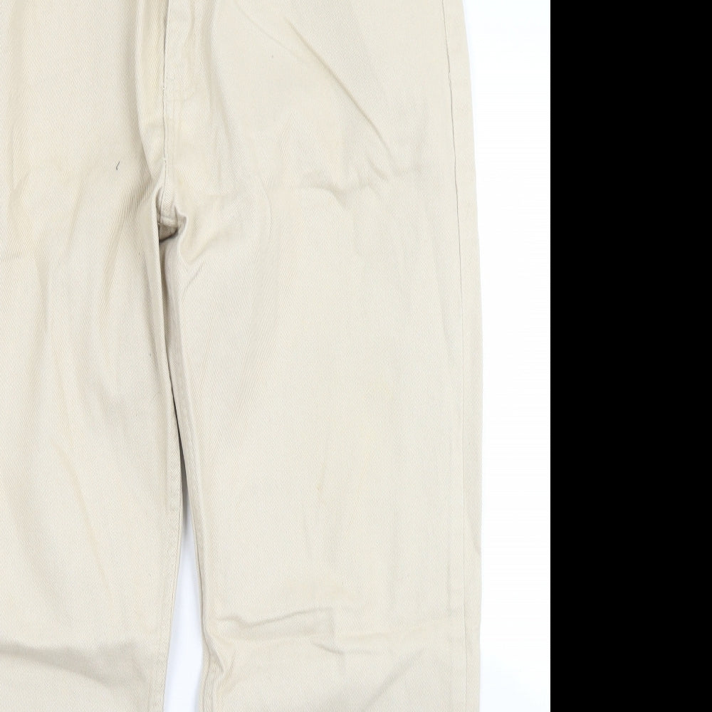 Easy Mens Brown  Cotton Straight Jeans Size 38 in L30 in Regular Button