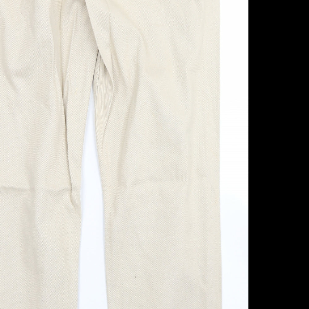 Easy Mens Brown  Cotton Straight Jeans Size 38 in L30 in Regular Button