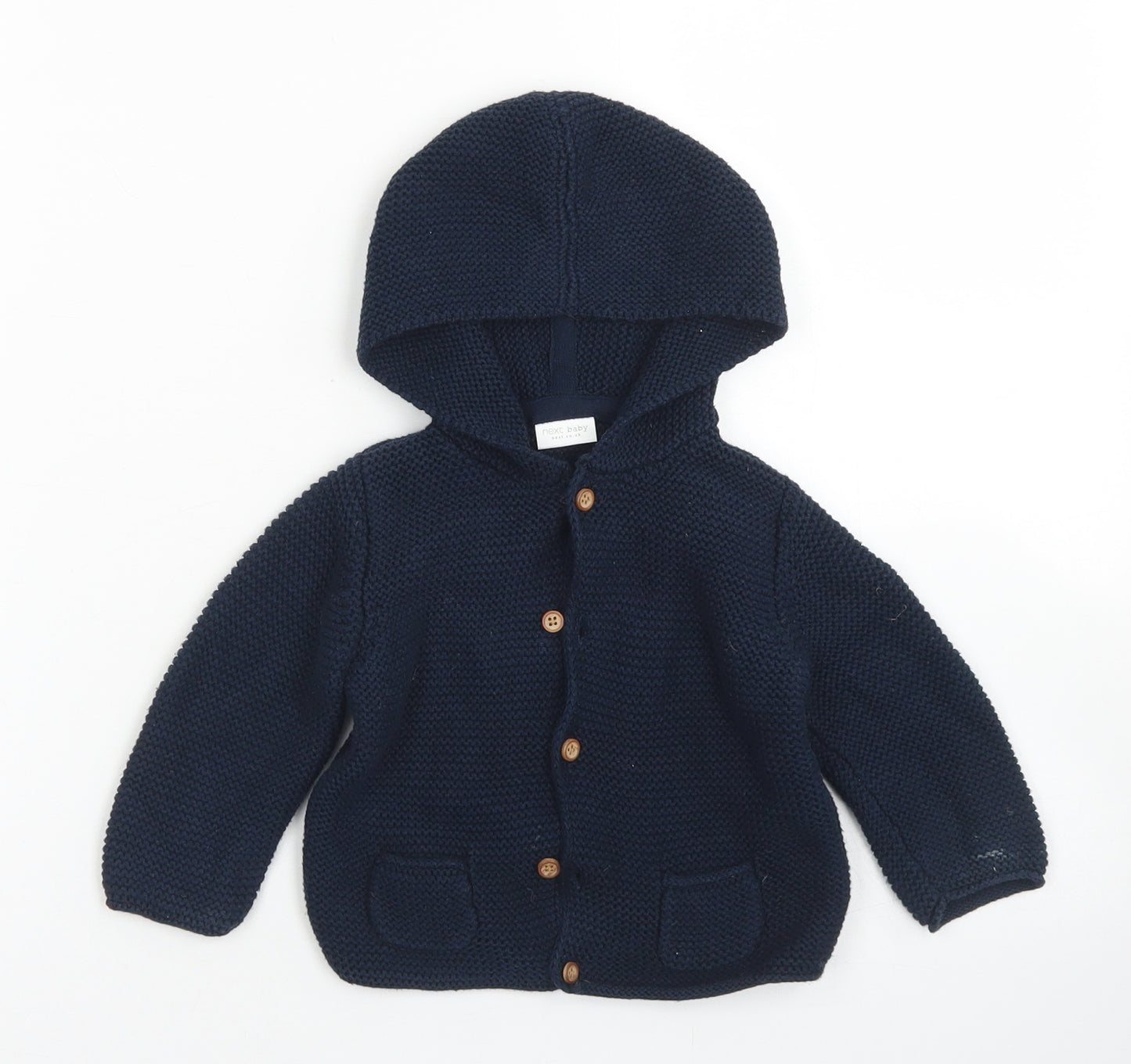 NEXT Boys Blue  Cotton Cardigan Jumper Size 6-9 Months  Button