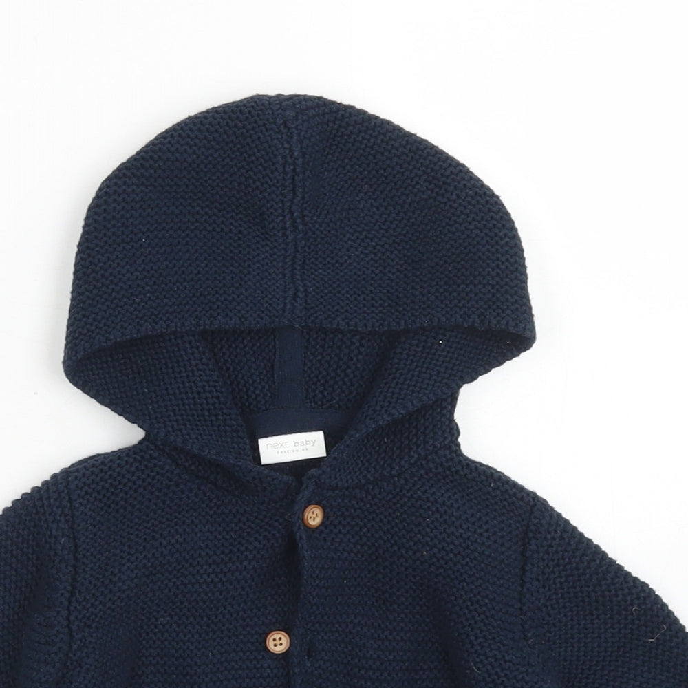 NEXT Boys Blue  Cotton Cardigan Jumper Size 6-9 Months  Button