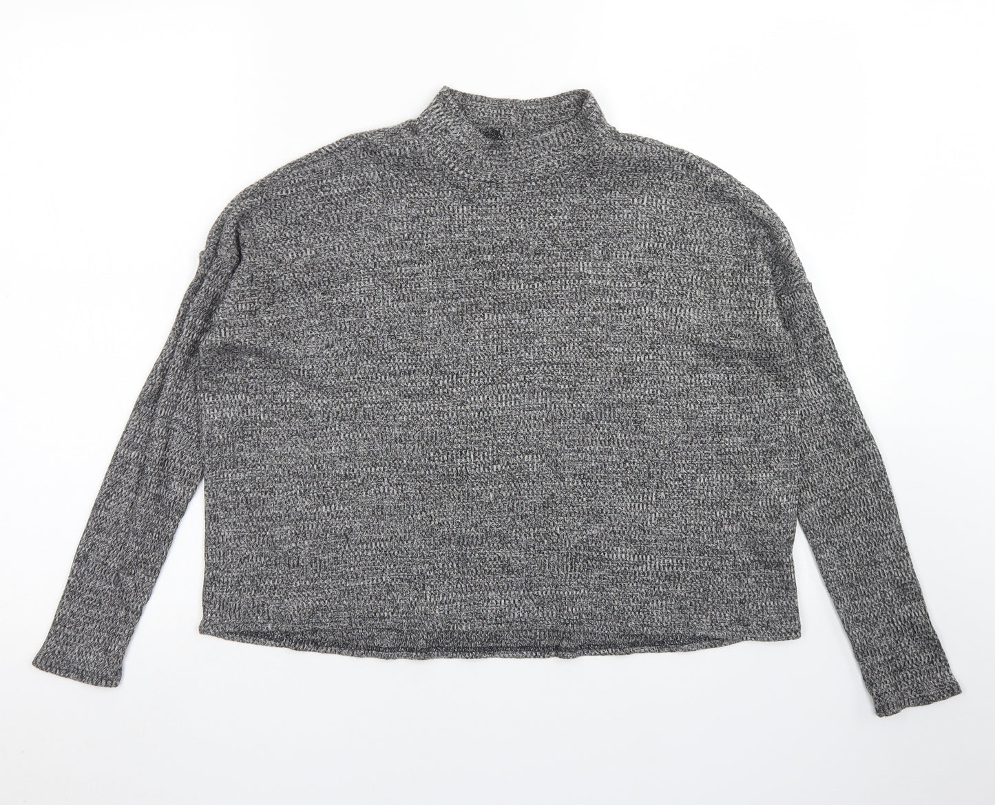 Divided Womens Grey  Polyester Basic T-Shirt Size S Crew Neck