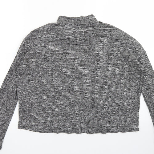 Divided Womens Grey  Polyester Basic T-Shirt Size S Crew Neck