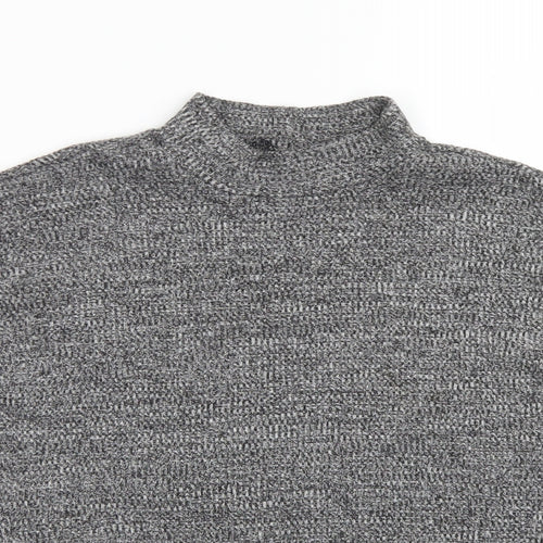Divided Womens Grey  Polyester Basic T-Shirt Size S Crew Neck