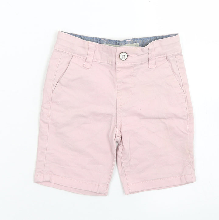 Denim Co Boys Pink Cotton Capri Trousers Size 18-24 Months Button