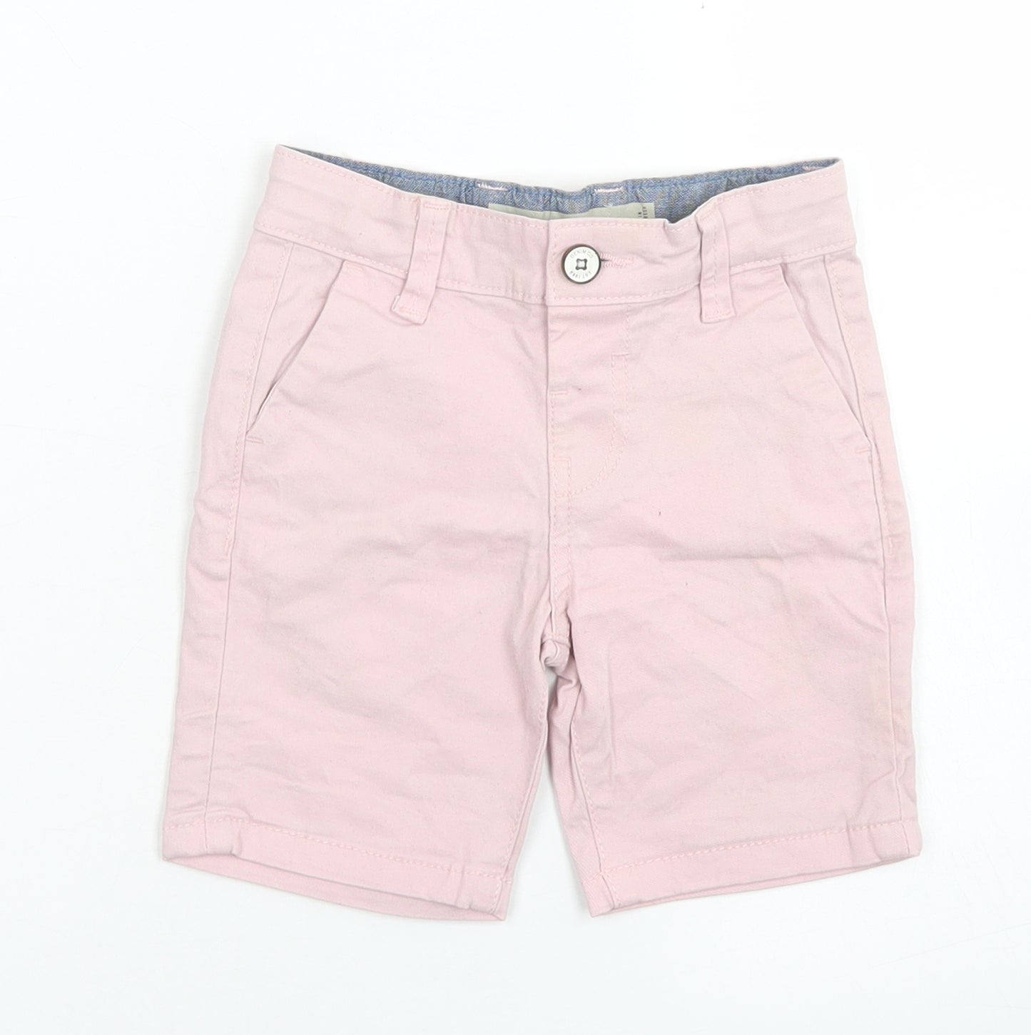 Denim Co Boys Pink  Cotton Capri Trousers Size 18-24 Months  Button