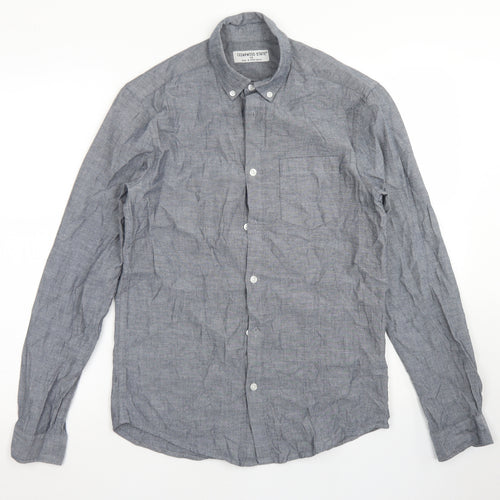 Cedar Wood State Mens Grey  Cotton  Button-Up Size XS Collared Button - Chest Pocket