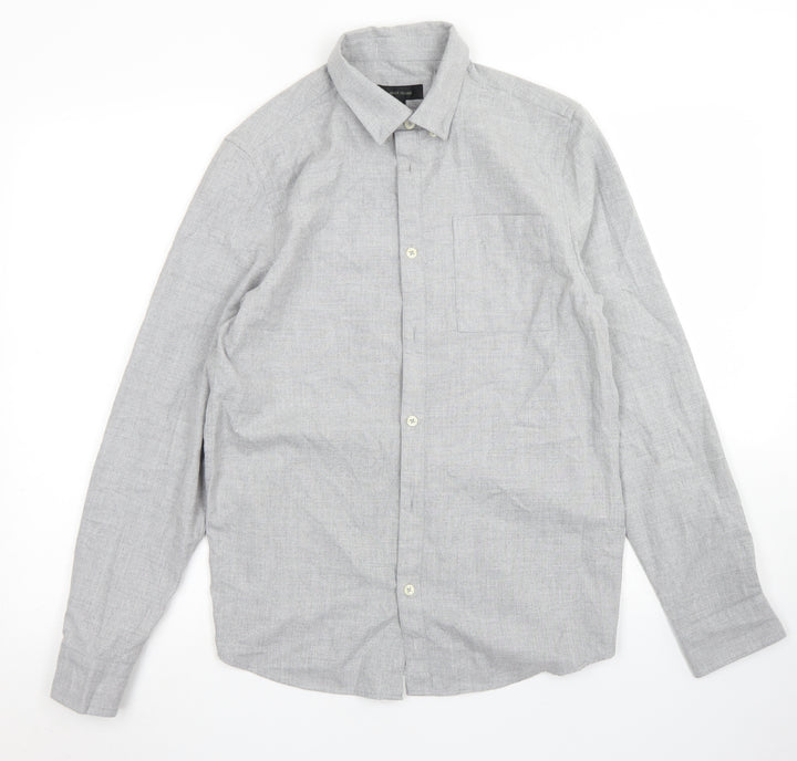 River Island Mens Gold Polyester Button-Up Size S Collared Button