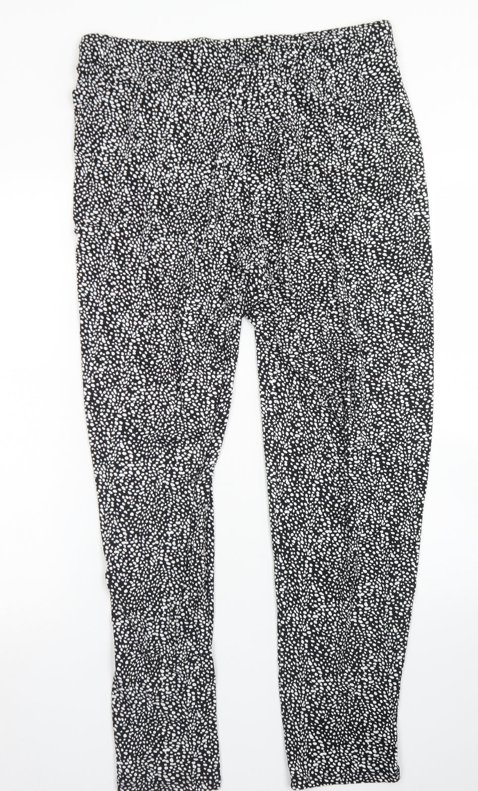 Pep & Co Womens Black Animal Print Viscose Harem Trousers Size L L27 in Regular