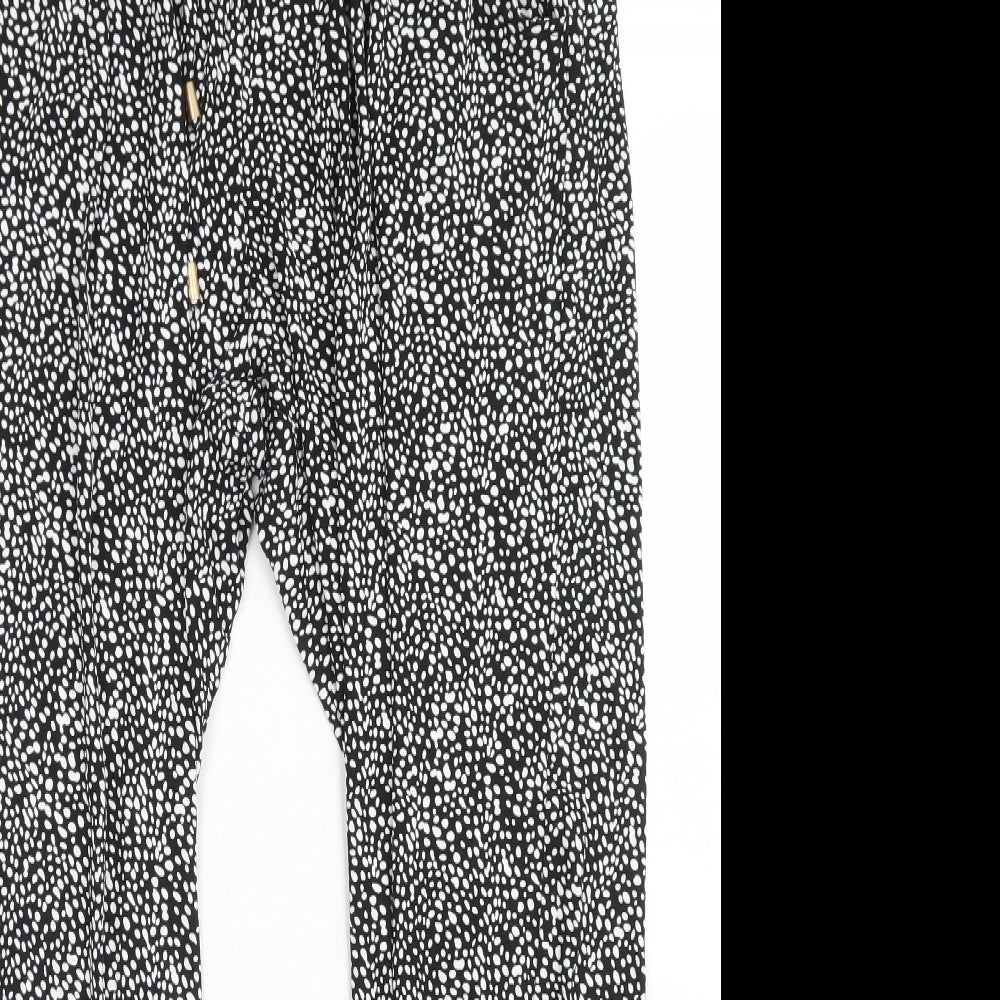 Pep & Co Womens Black Animal Print Viscose Harem Trousers Size L L27 in Regular
