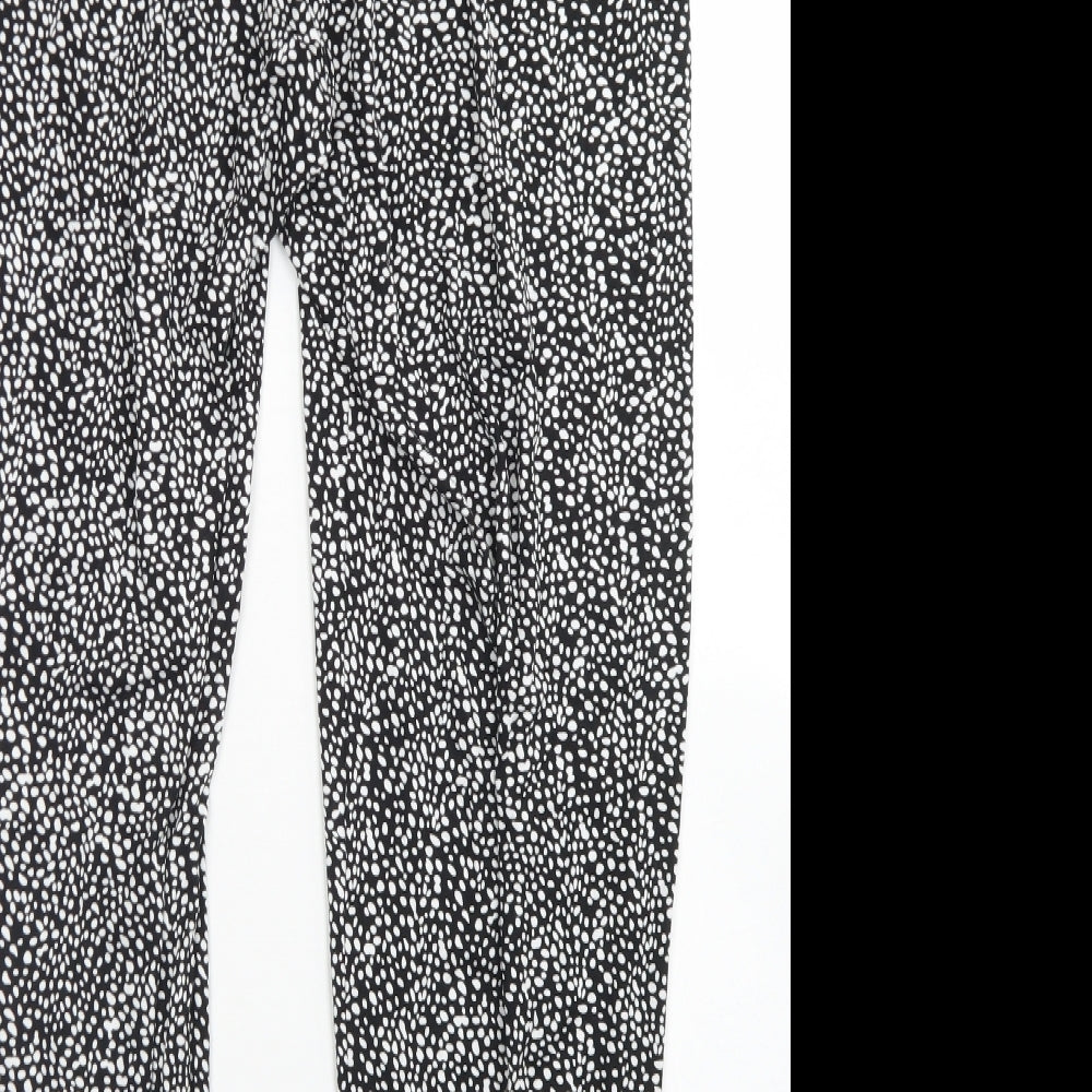 Pep & Co Womens Black Animal Print Viscose Harem Trousers Size L L27 in Regular