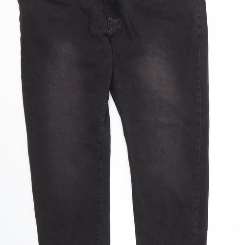 SheIn Womens Black  Cotton Tapered Jeans Size 36 in L29 in Regular Zip