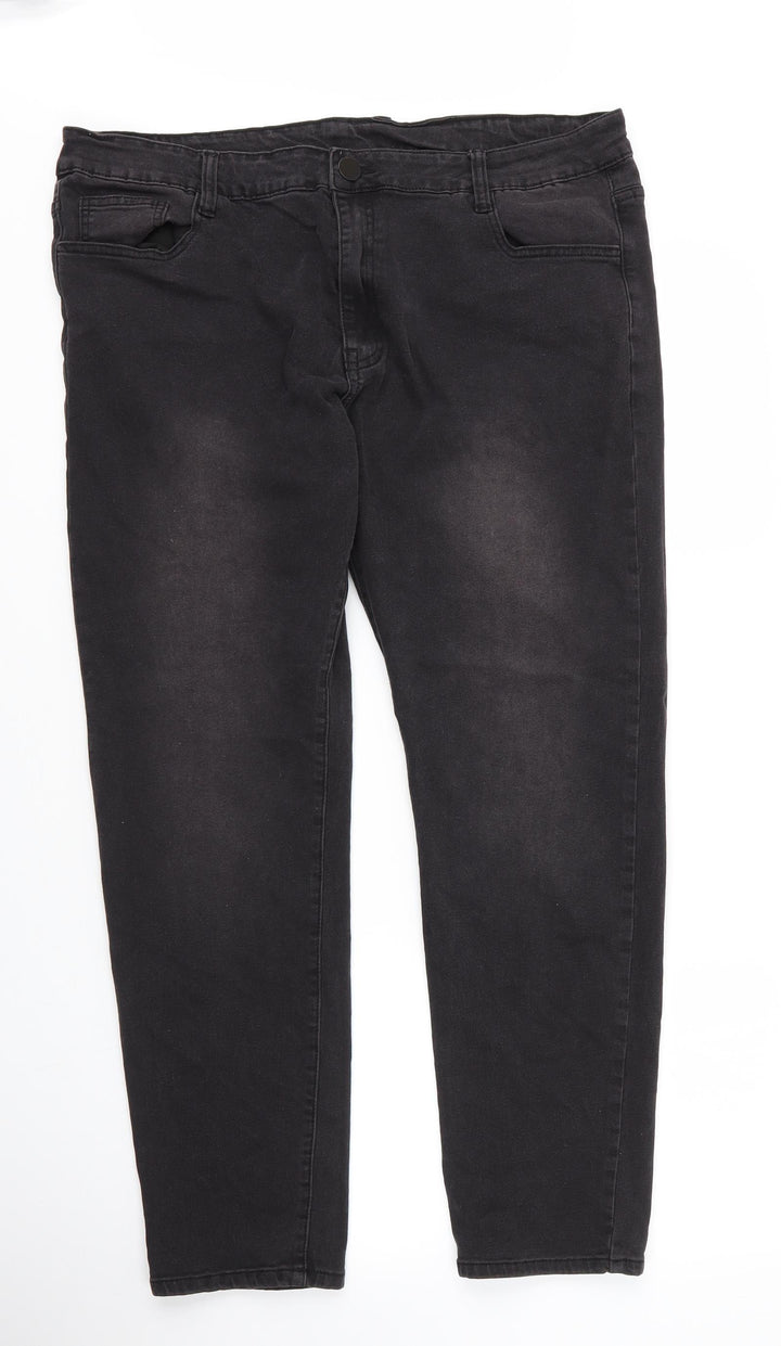 SheIn Womens Black Cotton Tapered Jeans Size 36 in L29 in Regular Zip