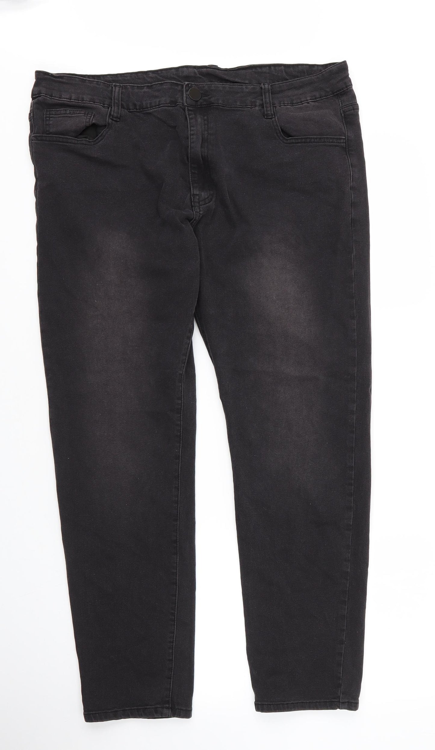 SheIn Womens Black  Cotton Tapered Jeans Size 36 in L29 in Regular Zip
