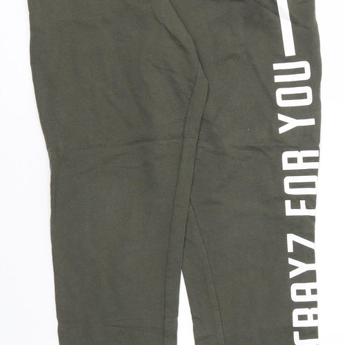 Select Womens Green  Cotton Sweatpants Trousers Size 12 L26 in Regular