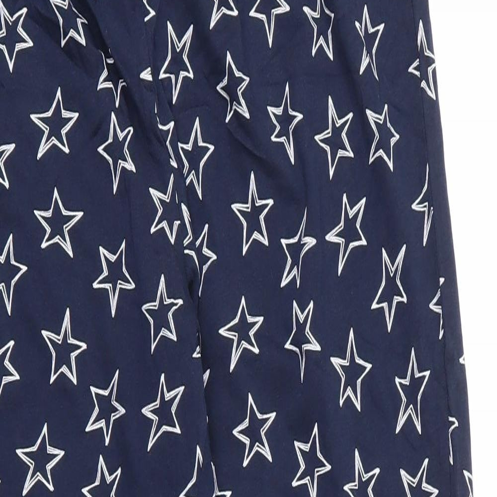 F&F Womens Blue Solid Cotton Chemise Pyjama Pants Size 12