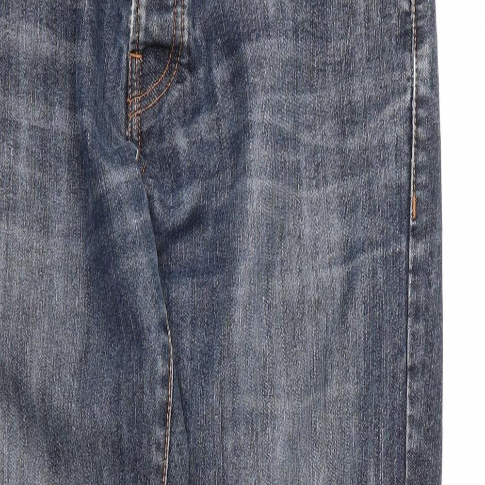Matalan Mens Blue  Cotton Tapered Jeans Size 32 in L32 in Regular Button