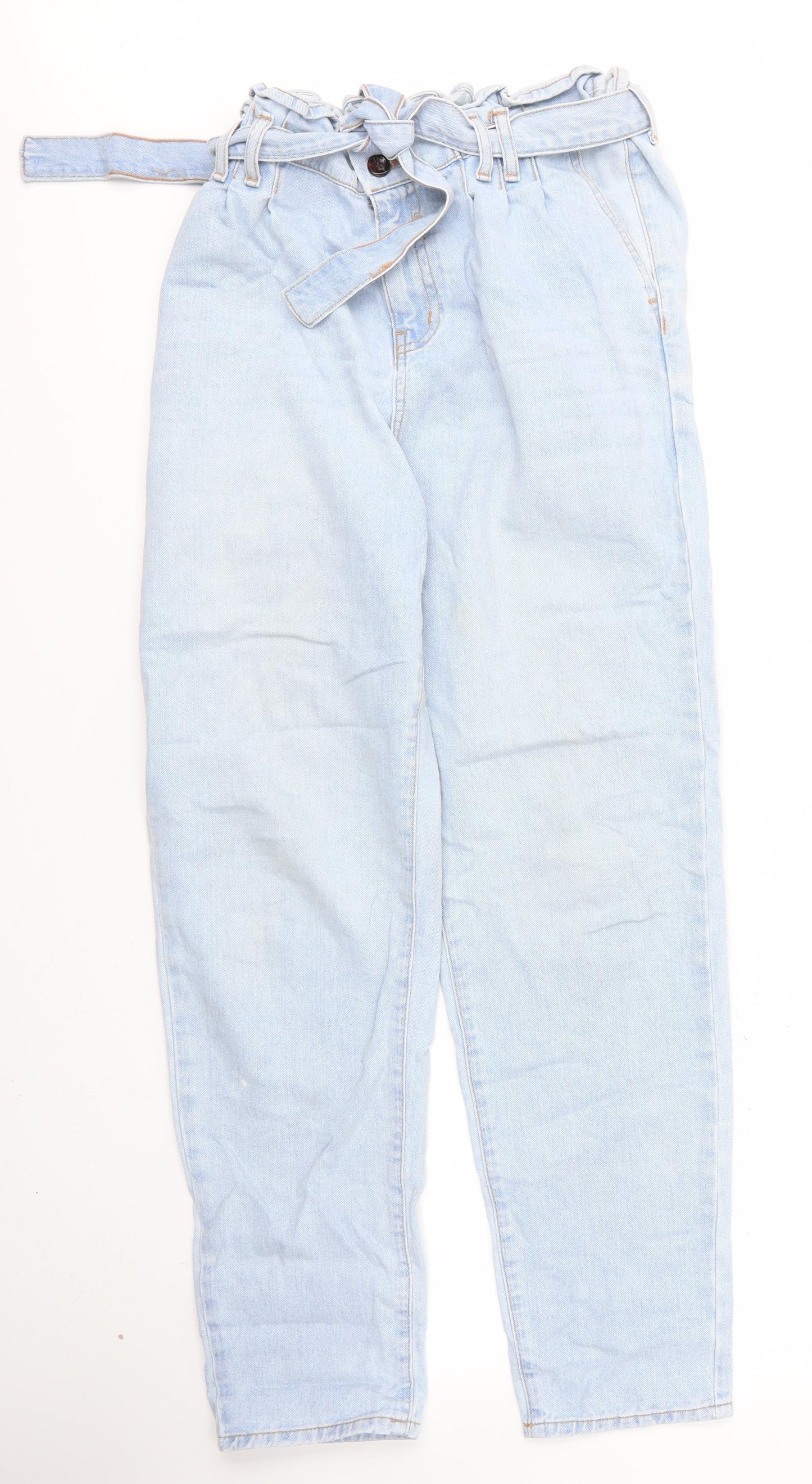Primark Womens Blue  Cotton Mom Jeans Size 12 L29 in Regular Zip
