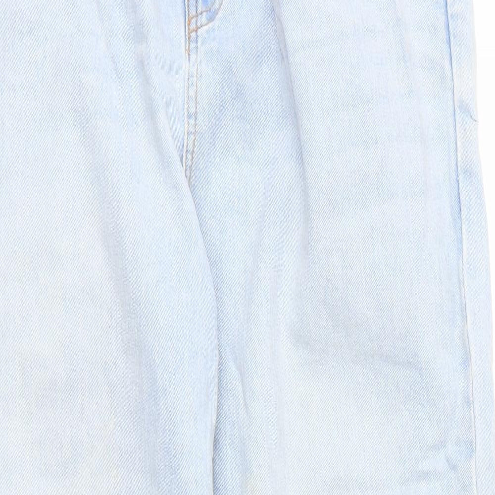 Primark Womens Blue  Cotton Mom Jeans Size 12 L29 in Regular Zip