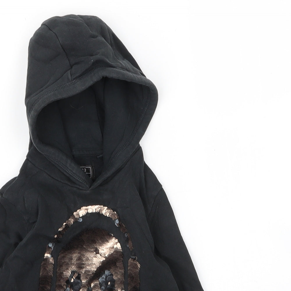 NEXT Boys Black  Cotton Pullover Hoodie Size 4 Years