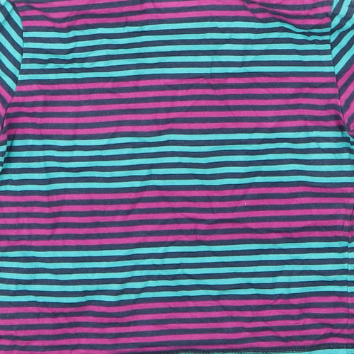 Mini Club Boys Blue Striped Cotton Basic T-Shirt Size 12 Months Round Neck