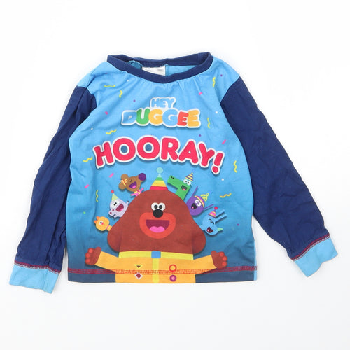 Hey Duggie Boys Blue  Cotton Basic T-Shirt Size 12 Months Round Neck